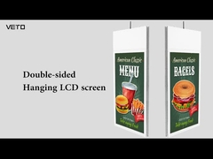 Binnen Wit 43 Inch Digitaal Hangend LCD-scherm Ultradun Dubbelzijdig Plafondmontage