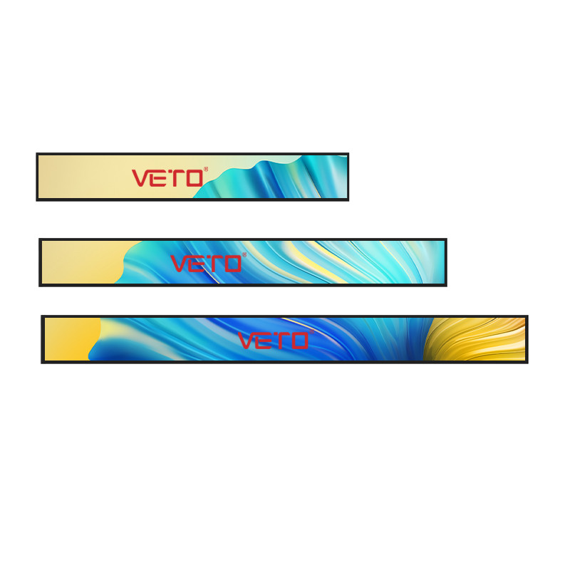 VETO Custom Size Stretched Bar LCD Screen Indoor Advertising Shelf Edge Digital Signage Voor de supermarkt