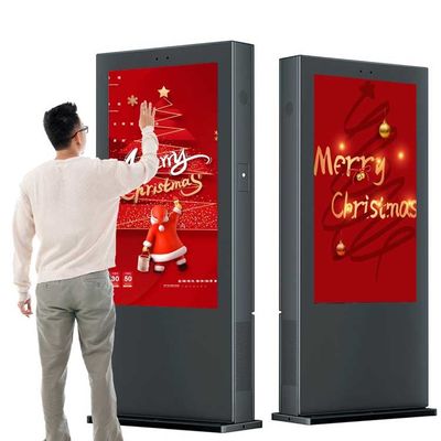 Kwaliteit 55 Duim Interactieve Buiten Digitale Signage Totem ultra Heldere Waterdicht fabriek