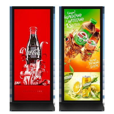 75 inch Full Screen Floor Standing Digital Signage Kiosk 86 inch met 4K resolutie