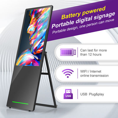 12 Hours Duty Time Portable LCD Digital Signage With 60Ah Battery