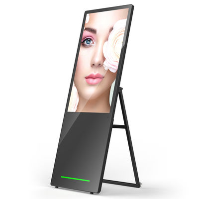 43-inch batterij aangedreven draagbare LCD digitale signage opvouwbare reclame machine