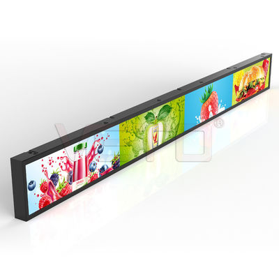 VETO Customisizd Grootte Indoor Digital Advertising Screen Schap Rand uitgerekte balk lcd display Voor winkel